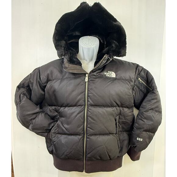 THE NORTH FACE Faux Fur Lined Hood Collar 550 Down Jacket Ski Coat Sz Med - Picture 2 of 8